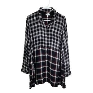 J. Jill Plaid Button-Up Tunic Shirt or Dress